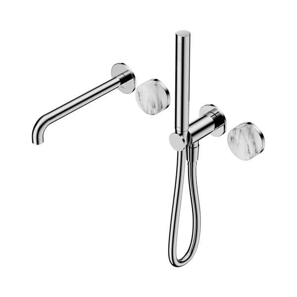 SERENITY PROGRESSIVE SHOWER SYSTEM WITH SPOUT WITH ARABESCATO CORCHIA HANDLE AND SLIM SHOWER CHROME (24E010CH)