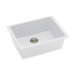 WH6347.KS WHITE GRANITE QUARTZ STONE UNDERMOUNT KITCHEN SINK SINGLE BOWL 635*470*241MM
