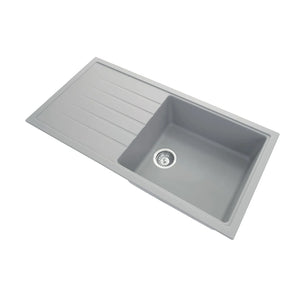 TWMD-100LG 1000 X 500 X 220MM CARYSIL VIVALDI D100L SINGLE BOWL WITH DRAINER BOARD GRANITE KITCHEN SINK