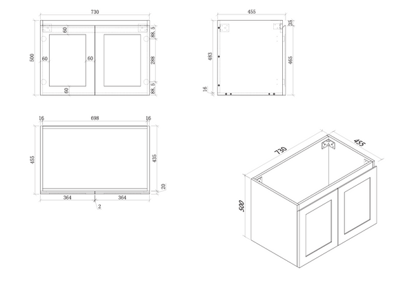 ELWOOD 750mm Matte White Wall Hung Vanity EL-WH750-MW