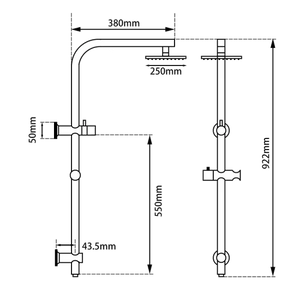 BU2128-A.SH-10 10'' ROUND BRUSHED NICKEL SHOWER STATION TOP WATER INLET