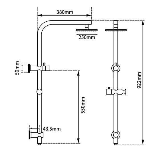 BU2128-A.SH-10 10'' ROUND BRUSHED NICKEL SHOWER STATION TOP WATER INLET