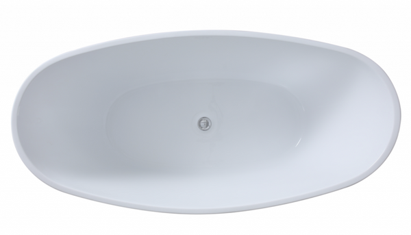 Evie MBBT-4-1700 Free Standing Bathtub Matte Black and White Non Overflow 1660*780*650mm