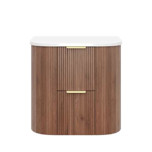 KDK Vanity Arden-D Prime Oak Fluted Curved Wall Hung Vanity Cabinet 600mm