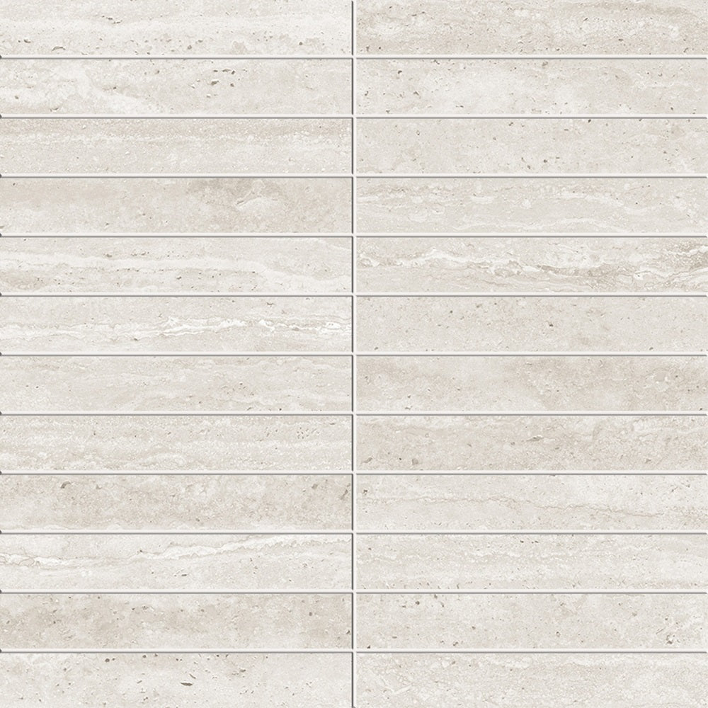 T/TVCWMMOS ENTIVA TRAVERTINE VEIN CUT WHITE MATT P4 MOSAIC 298*298