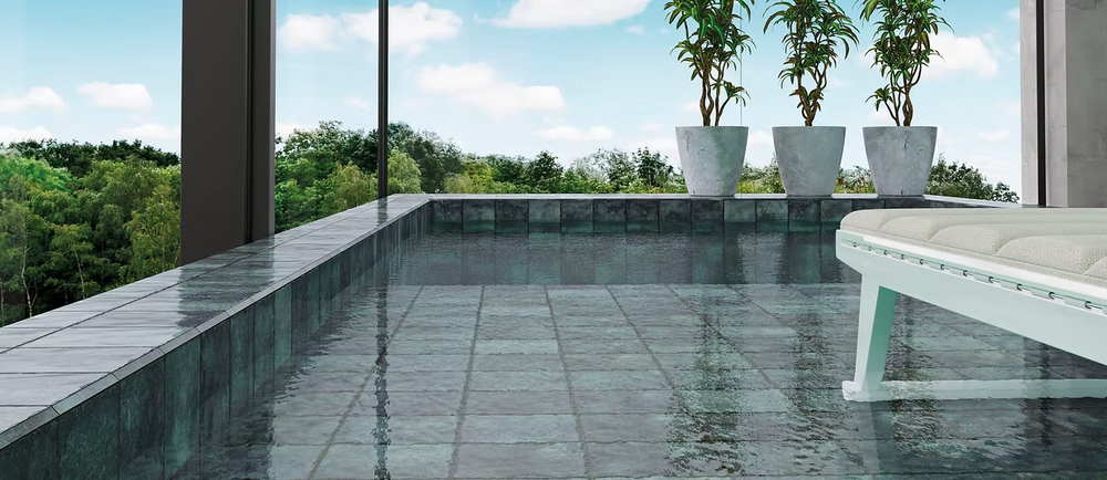 2ATLGNG 60253 ATLANTIS SWIMMING POOL GREEN SMOOTH GLOSS 200X200MM