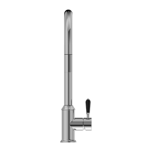 YORK PULL OUT SINK MIXER WITH VEGIE SPRAY FUNCTION WITH BLACK PORCELAIN LEVER CHROME (NR69210803CH)