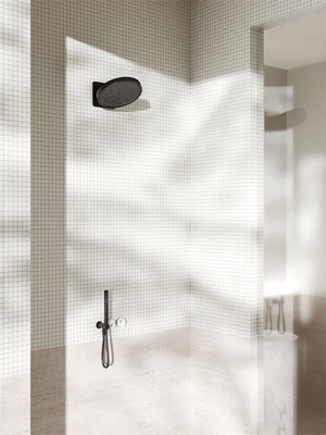 SERENITY PROGRESSIVE SHOWER SYSTEM WITH ARABESCATO CORCHIA HANDLE AND SLIM SHOWER MATTE BLACK (24E022MB)