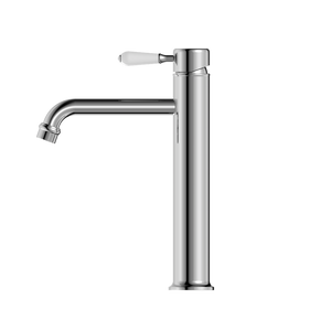 YORK STRAIGHT TALL BASIN MIXER WITH WHITE PORCELAIN LEVER CHROME (NR692101a01CH)