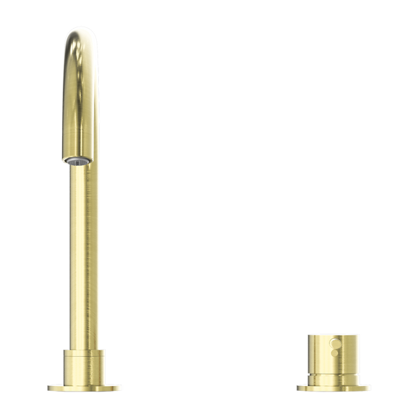 MECCA HOB BASIN MIXER ROUND SWIVEL SPOUT BRUSHED GOLD (NR221901bBG)