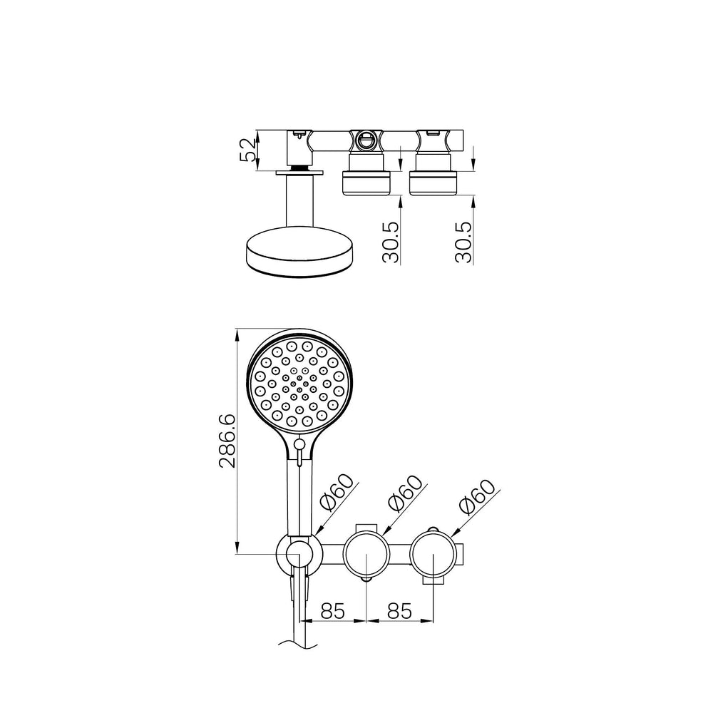 SERENITY PROGRESSIVE SHOWER SYSTEM WITH ARABESCATO CORCHIA HANDLE AND SERENITY HAND SHOWER BRUSHED NICKEL (24E028BN)