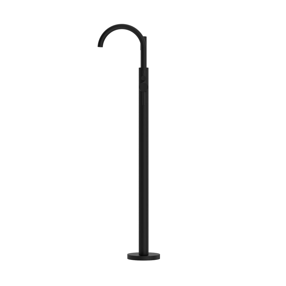 MECCA ROUND FREESTANDING MIXER WITH HAND SHOWER MATTE BLACK (NR210903aMB)