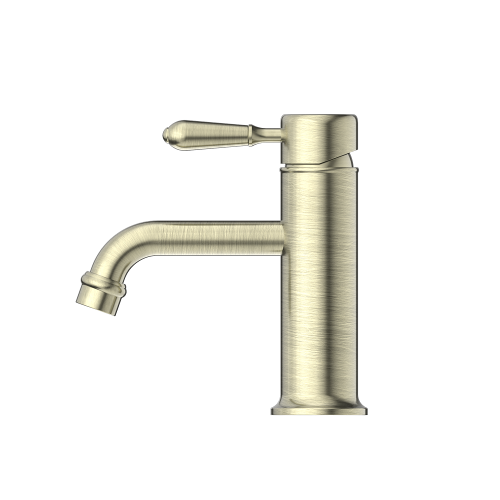YORK STRAIGHT BASIN MIXER WITH METAL LEVER AGED BRASS (NR692101b02AB)