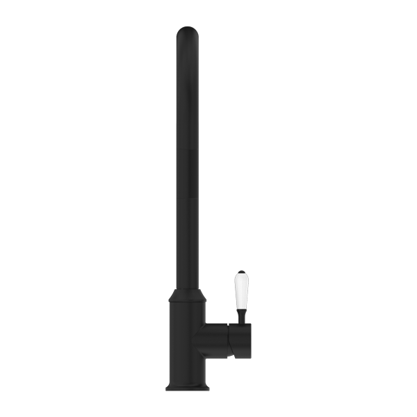 YORK PULL OUT SINK MIXER WITH VEGIE SPRAY FUNCTION WITH WHITE PORCELAIN LEVER MATTE BLACK (NR69210801MB)