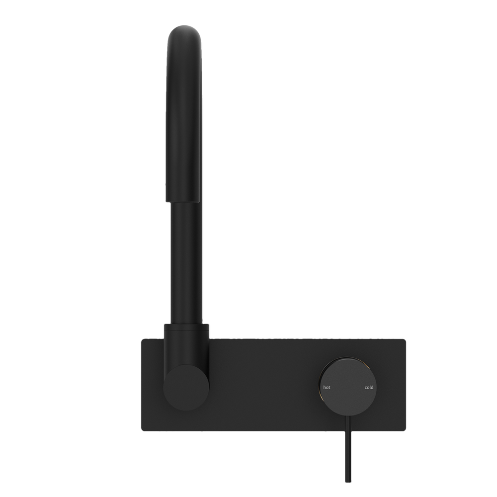 MECCA WALL BASIN/BATH MIXER SWIVEL SPOUT MATTE BLACK (NR221910QMB)
