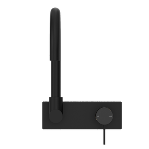 MECCA WALL BASIN/BATH MIXER SWIVEL SPOUT MATTE BLACK (NR221910QMB)