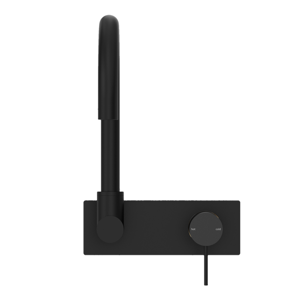 MECCA WALL BASIN/BATH MIXER SWIVEL SPOUT MATTE BLACK (NR221910QMB)