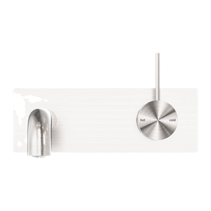 MECCA WALL BASIN/BATH MIXER HANDLE UP 120/160/185/230/260MM BRUSHED NICKEL