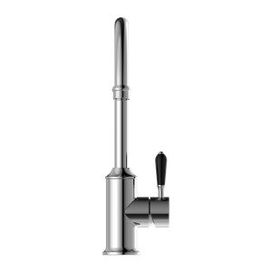 YORK KITCHEN MIXER GOOSENECK SPOUT WITH BLACK PORCELAIN LEVER CHROME (NR69210603CH)