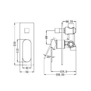 ECCO SHOWER MIXER WITH DIVERTOR BRUSHED NICKEL (NR301311ABN)