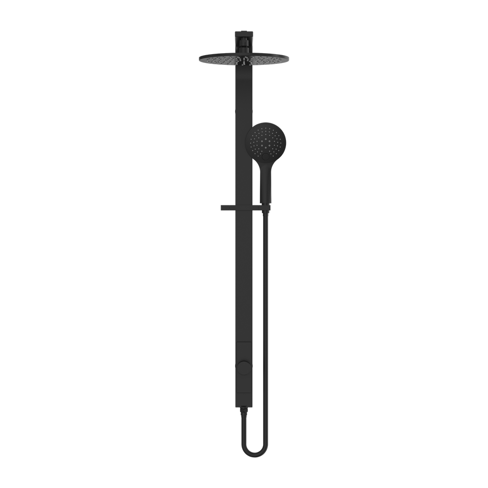 ASTRA RAIN ROUND TWIN SHOWER SINGLE HOSE MATTE BLACK (NR281305aMB)
