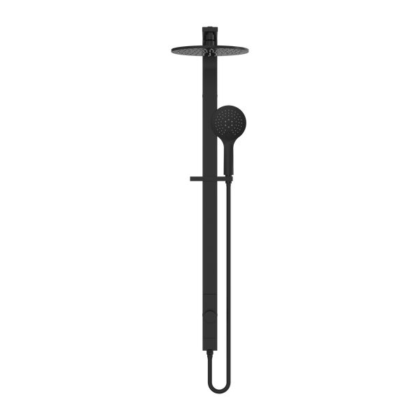 ASTRA RAIN ROUND TWIN SHOWER SINGLE HOSE MATTE BLACK (NR281305aMB)