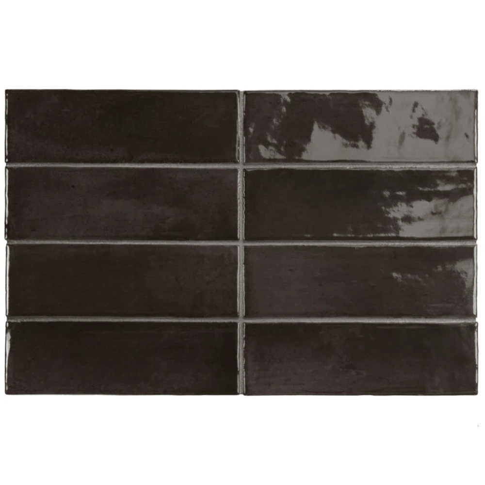 Victiles Tile EQU0087 COCO BLACK HAT GLOSS 50X150MM Made in Spain
