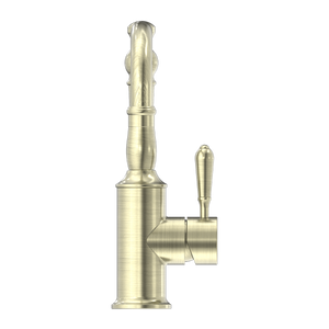 YORK BASIN MIXER HOOK SPOUT WITH METAL LEVER AGED BRASS (NR69210202AB)