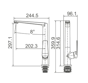 WT 1103  EXON Sink Mixer in Chrome