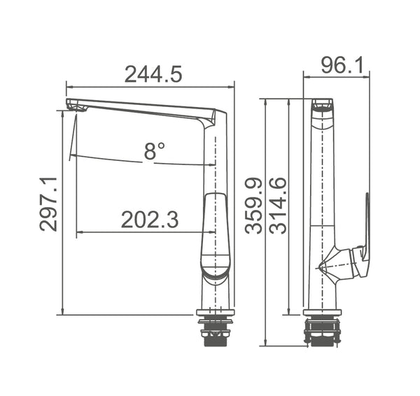 WT 1103  EXON Sink Mixer in Chrome