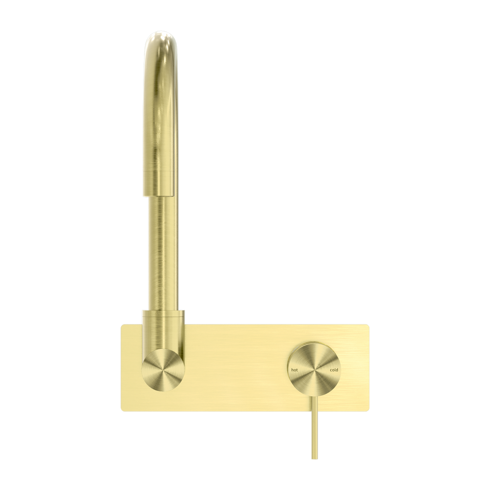 MECCA WALL BASIN/BATH MIXER SWIVEL SPOUT BRUSHED GOLD (NR221910QBG)