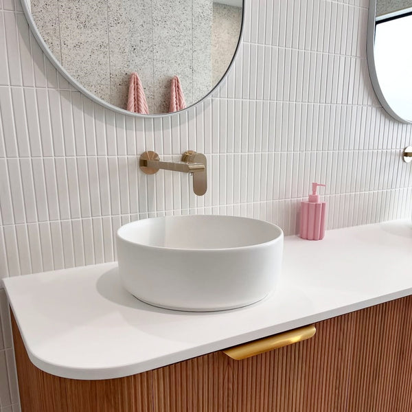 Ecco Wall Basin/Bath Mixer Separate Back Plate Brushed Gold (NR301310bBG)