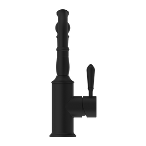 YORK BASIN MIXER HOOK SPOUT WITH METAL LEVER MATTE BLACK (NR69210202MB)
