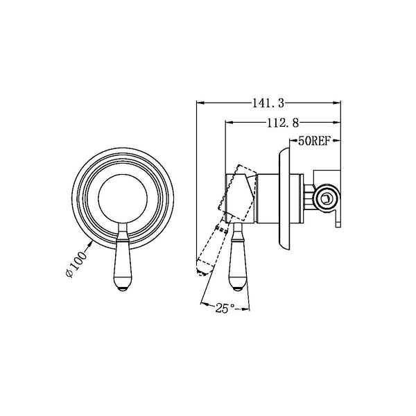 York Shower Mixer With White Porcelain Lever Brushed Nickel (NR69210901BN)