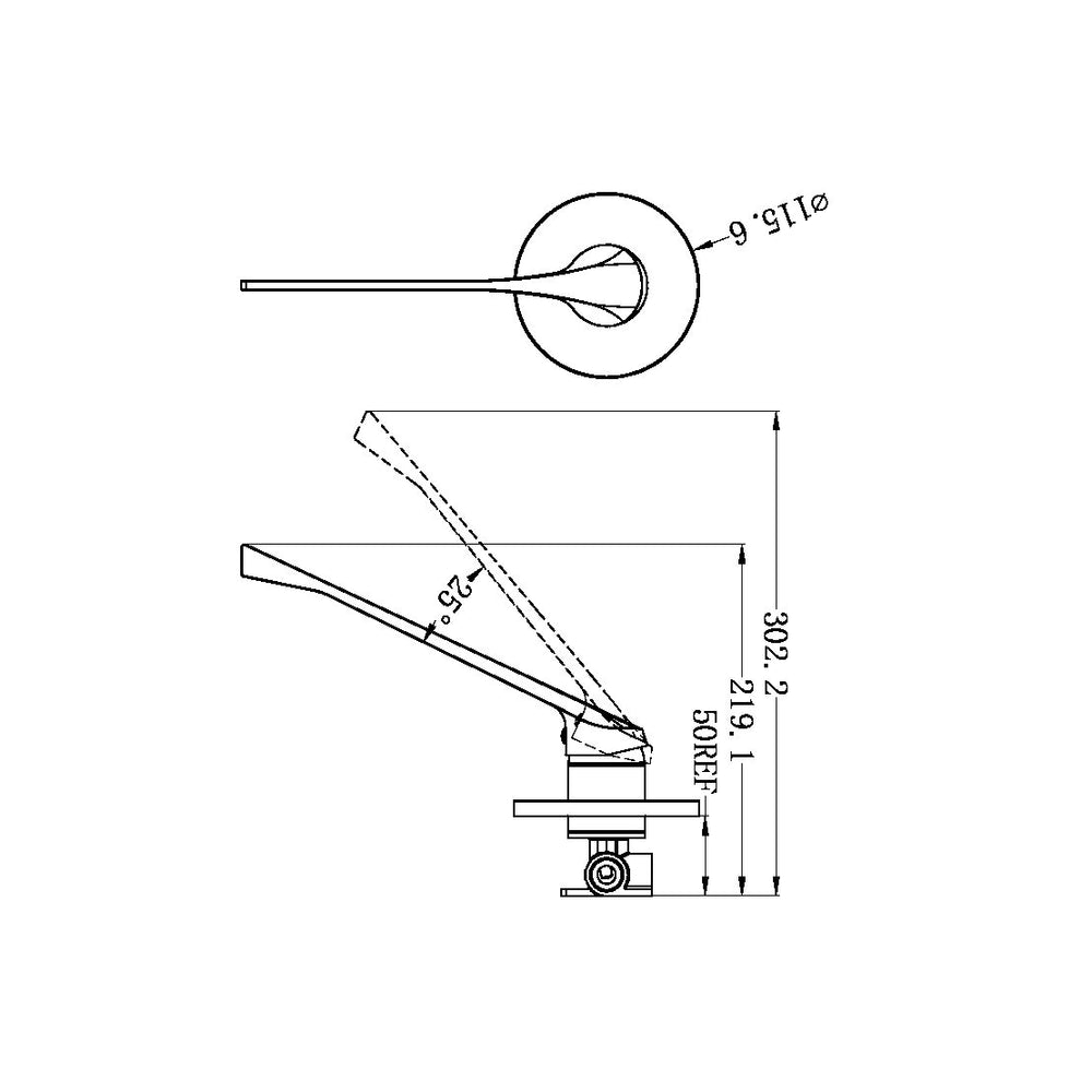CLASSIC CARE SHOWER MIXER EXTENDED HANDLE CHROME (NR110009eCH)