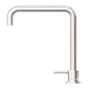 MECCA HOB BASIN MIXER SQUARE SWIVEL SPOUT BRUSHED NICKEL (NR221901cBN)