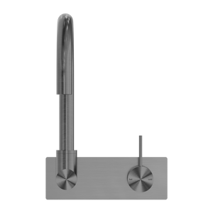 MECCA WALL BASIN/BATH MIXER SWIVEL SPOUT HANDLE UP GUN METAL (NR221910PGM)