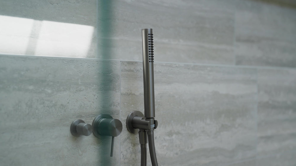 MECCA SHOWER MIXER WITH HORIZONTAL 2 WAY DIVERTOR GUN METAL (NR221911UGM)