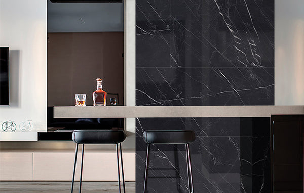 Everstone Superb Marble Natural Finish 300x600mm Made in Italy - Marquina Black