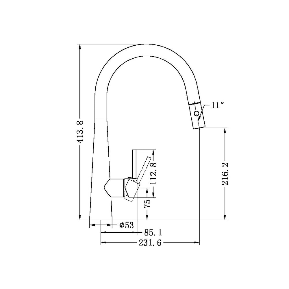 DOLCE PULL OUT SINK MIXER WITH VEGIE SPRAY FUNCTION BRUSHED NICKEL (NR581009cBN)