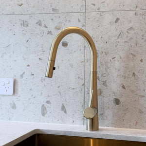 DOLCE PULL OUT SINK MIXER WITH VEGIE SPRAY FUNCTION BRUSHED GOLD (NR581009cBG)