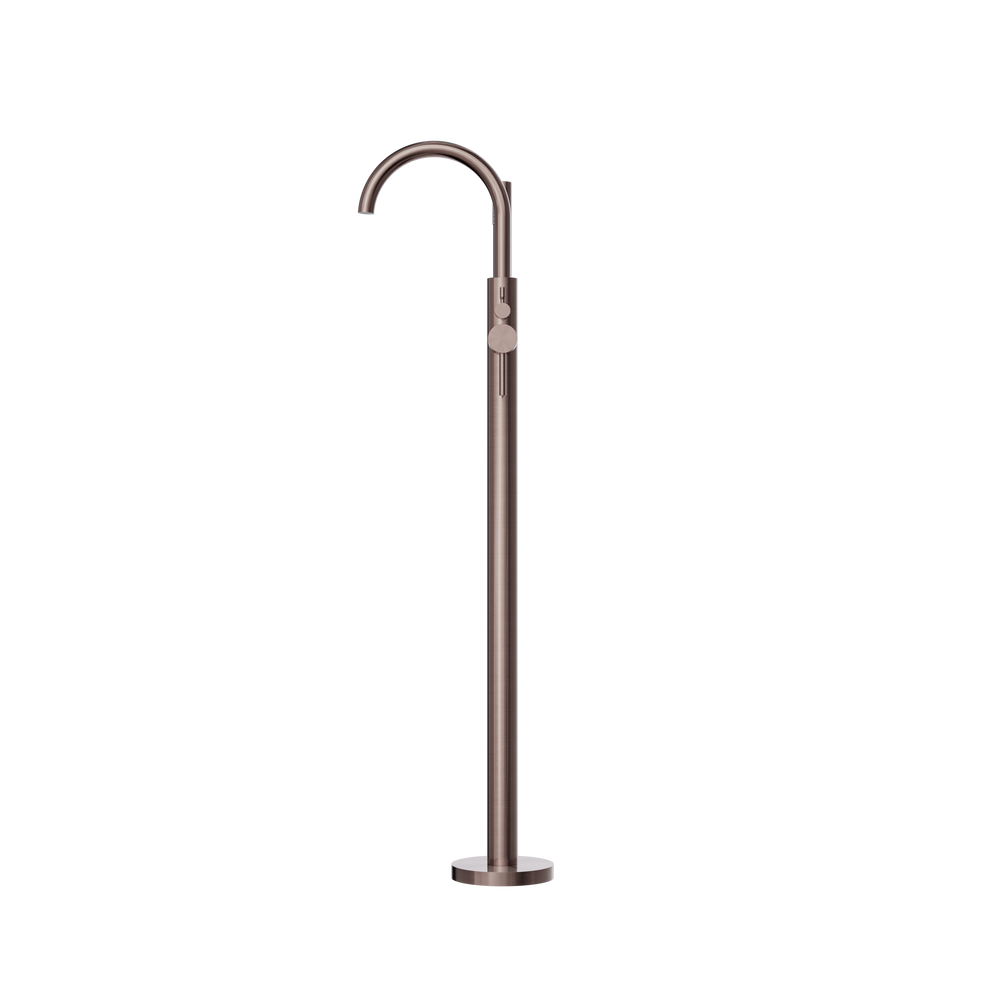 MECCA ROUND FREESTANDING MIXER WITH HAND SHOWER BRUSHED BRONZE (NR210903aBZ)