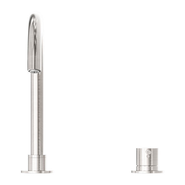 MECCA HOB BASIN MIXER ROUND SWIVEL SPOUT BRUSHED NICKEL (NR221901bBN)