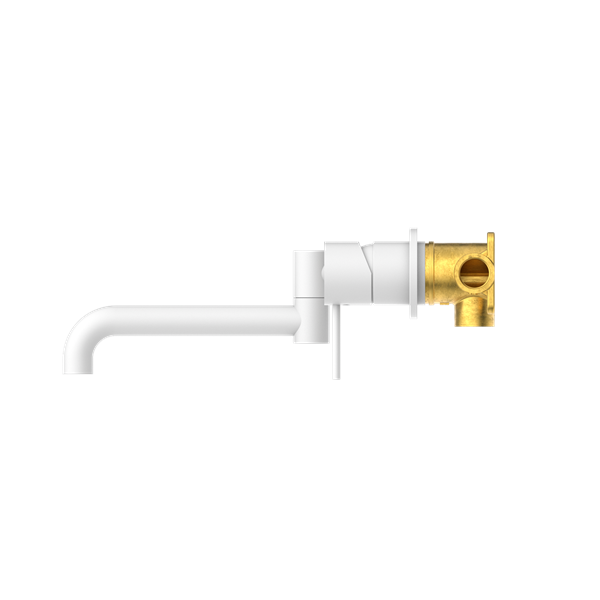 MECCA WALL BASIN/BATH MIXER SWIVEL SPOUT 225MM MATTE WHITE (NR221910RMW)