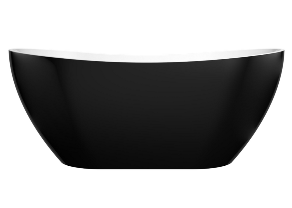 Evie MBBT-4-1700 Free Standing Bathtub Matte Black and White Non Overflow 1660*780*650mm