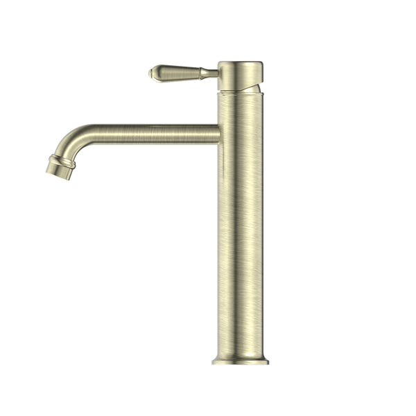 YORK STRAIGHT TALL BASIN MIXER WITH METAL LEVER AGED BRASS (NR692101a02AB)