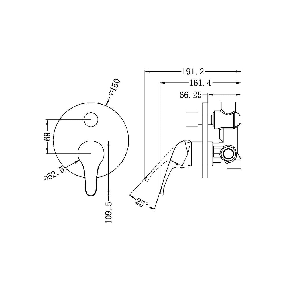 CLASSIC SHOWER MIXER WITH DIVERTOR CHROME (NR110009aCH)
