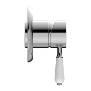YORK SHOWER MIXER WITH WHITE PORCELAIN LEVER CHROME (NR69210901CH)