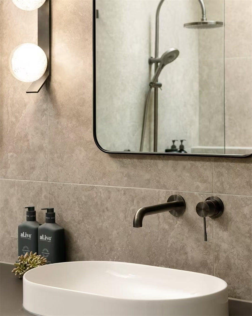 OPAL WALL BASIN/BATH MIXER SEPARATE BACK PLATE 120/160/185/230/260MM GRAPHITE