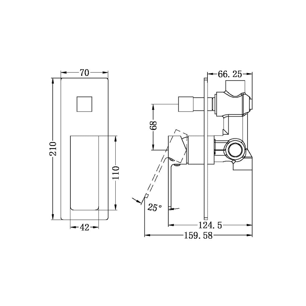 CELIA SHOWER MIXER WITH DIVERTOR BRUSHED NICKEL (NR301509aBN)